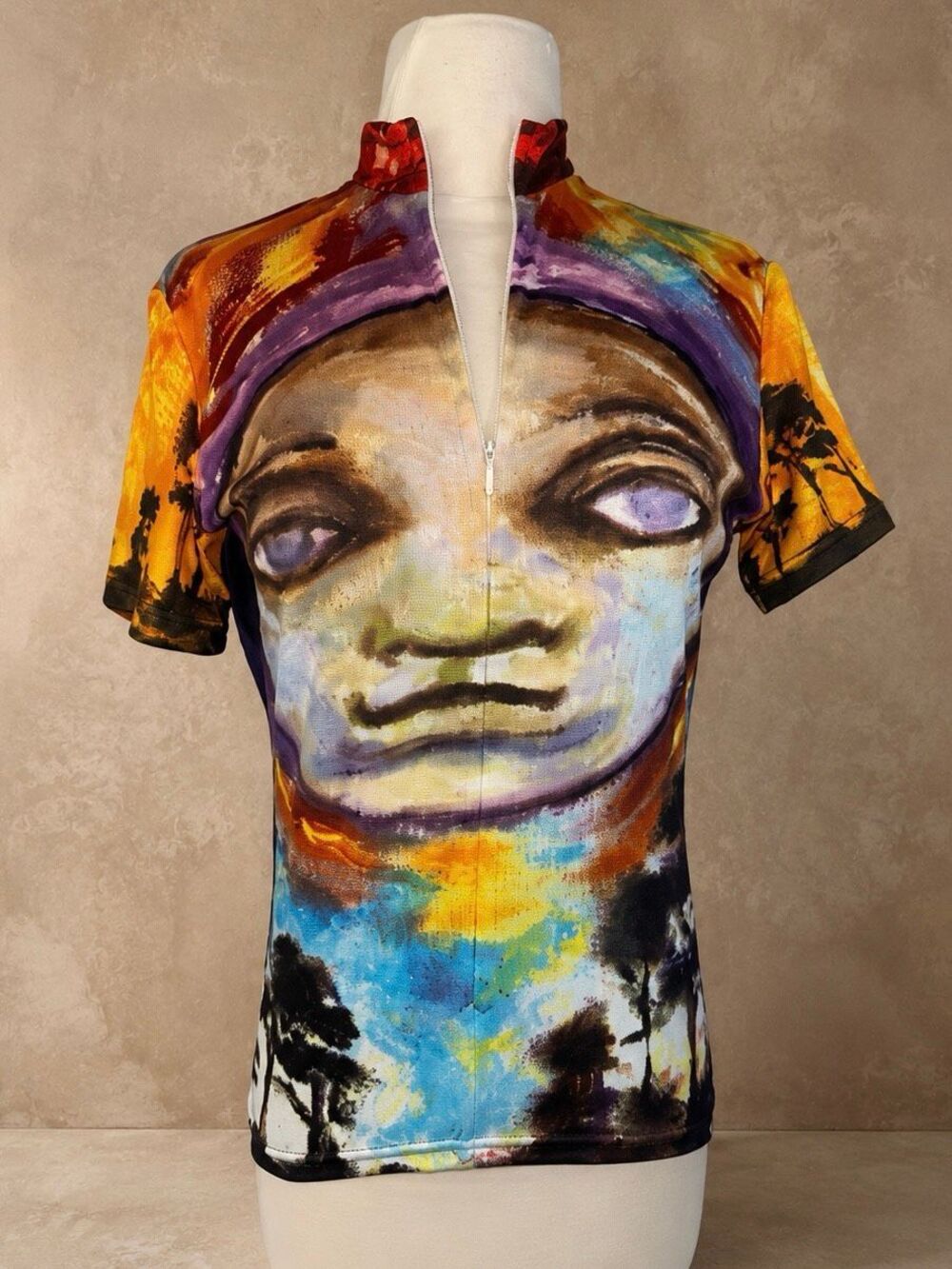Primal Wear Size S Blue Moon Silvia Faschetti Cycling Jersey Art Print half Zip